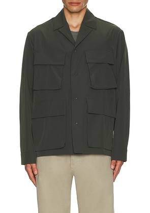 Norse Projects Mads Travel Light Overshirt in Black Olive - Army. Size S (also in XL/1X).