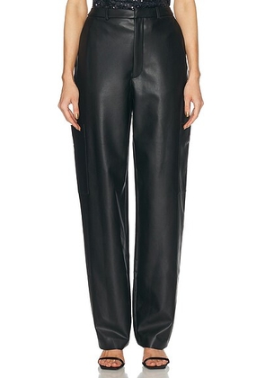 Lapointe Stretch Faux Leather Tapered Trouser in Black - Black. Size 6 (also in ).
