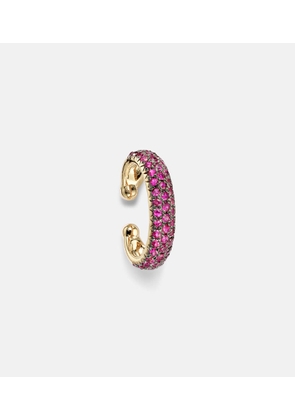 Shay Jewelry Jumbo 18kt gold ear cuff with rubies