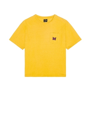 Needles Papillon Embroidered Pocket Tee in Yellow - Yellow. Size M (also in ).