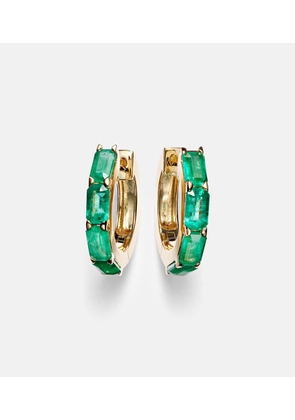 Shay Jewelry 18kt gold huggie earrings with emeralds