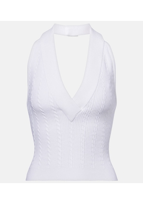Balmain Cable-knit halterneck top