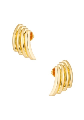 MEGA Line Dance Earrings in Brass & 14k Gold Vermeil - Metallic Gold. Size all.