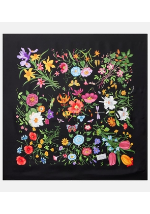 Gucci Floral silk twill scarf