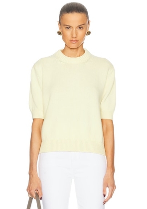 KHAITE Davin Cashmere Sweater Top in Zest - Lemon. Size L (also in ).