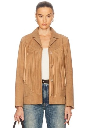 LoveShackFancy Geraline Jacket in Camel - Brown. Size L (also in M).