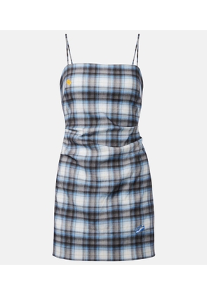 Acne Studios Plaid linen-blend minidress
