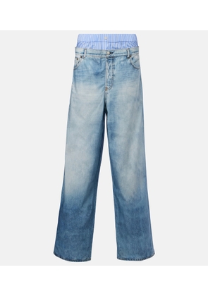 Acne Studios Trompe l'oeil cotton poplin wide-leg pants