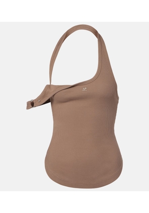 Courreges Undressed 90's ribbed-knit cotton top