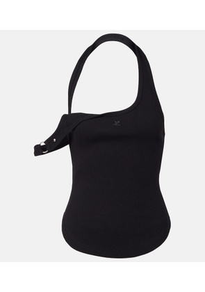 Courreges Undressed 90's ribbed-knit cotton top