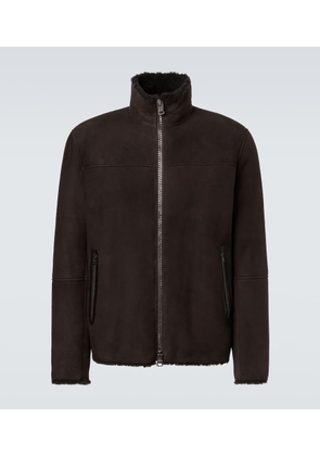 Herno Shearling-trimmed suede jacket