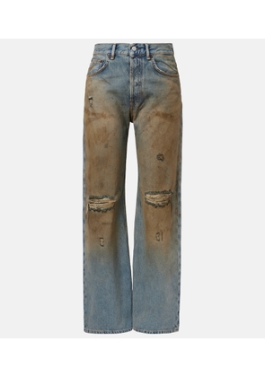 Acne Studios 2021F distressed mid-rise wide-leg jeans