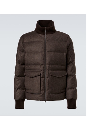 Herno Checked wool and cashmere down jacket