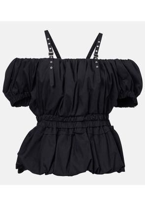 Noir Kei Ninomiya Peplum cotton poplin top