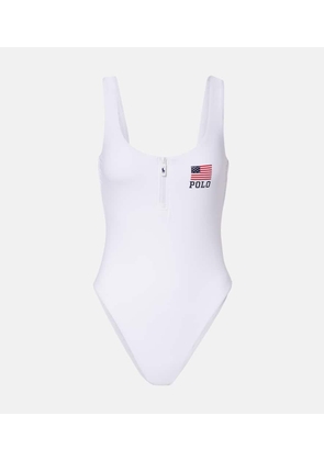 Polo Ralph Lauren Zipper Scoop Tank logo swimsuit