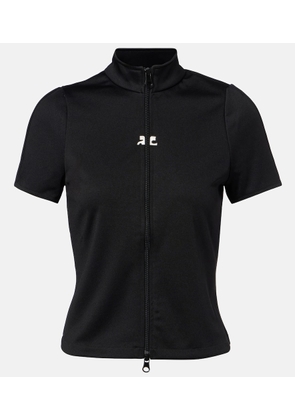Courreges Interlock logo zip-up jersey top