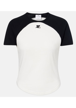 Courreges Circle Contrast cotton jersey T-shirt