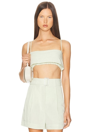 MATTHEW BRUCH Structured Bandeau Crop Top in Pear - Sage. Size L (also in S).