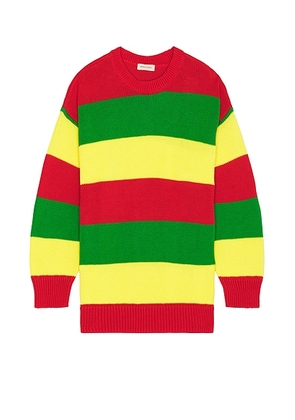 Nicholas Daley Slygo Stripe Crew Neck Sweater in Red  Green  & Yellow - Yellow,Red. Size XL (also in ).