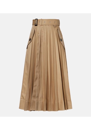 Sacai Cotton-blend gabardine midi skirt