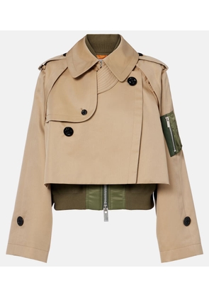 Sacai Cotton-blend gabardine and twill jacket