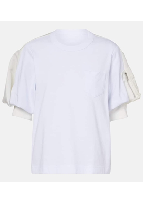 Sacai Cotton jersey and twill T-shirt