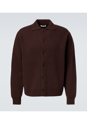 Auralee Ribbed-knit wool cardigan