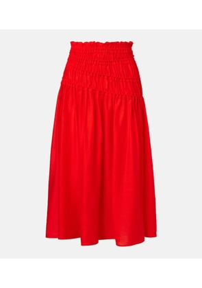 Tory Burch Smocked midi skirt