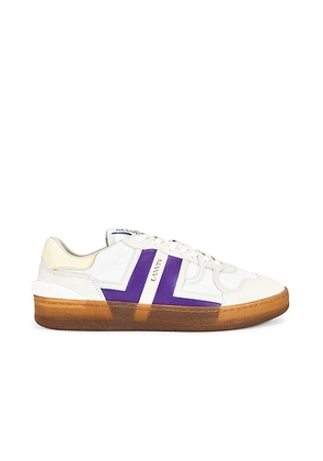 Lanvin Clay Sneakers With Translucid Sole in Ecru & Anemone - White. Size 41 (also in 46).