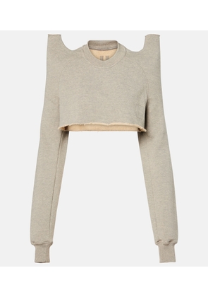Rick Owens Cropped cotton-blend jersey sweatshirt