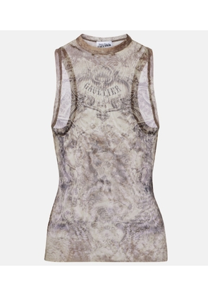 Jean Paul Gaultier Medallion printed mesh tank top