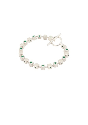 MAPLE Romi's Bracelet in Silver 925 & Emerald - Metallic Silver. Size M (also in XL).