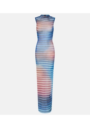 Jean Paul Gaultier Air striped tulle maxi dress