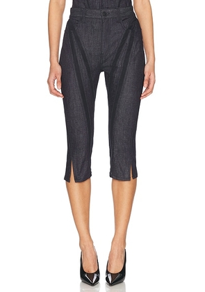 Mugler Capri Pant in Undone Blue & Black - Blue. Size 30/31 (also in ).