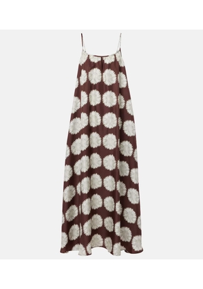 Asceno Napoli floral silk twill maxi dress
