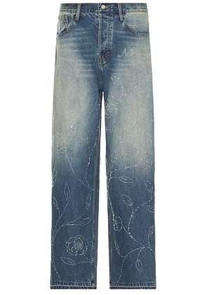 Nahmias Beaded Wide Jeans in Dark Wash ADH #84 - Blue. Size 30 (also in 34).