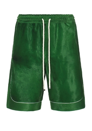 Nahmias Leather Basketball Shorts in Kelly Green - Green. Size L (also in ).