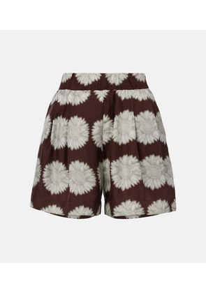 Asceno Zurich printed silk twill shorts