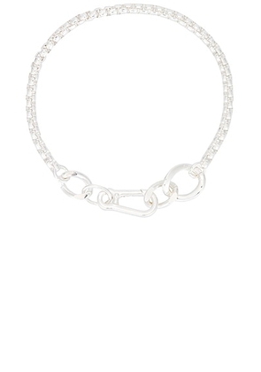 Martine Ali Irio Boxer Chain Necklace in Heirloom Silver - Metallic Silver. Size 16 (also in ).