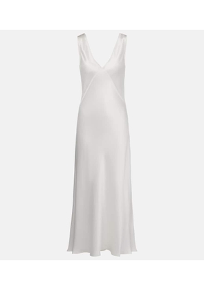 Asceno Bordeaux silk satin slip dress