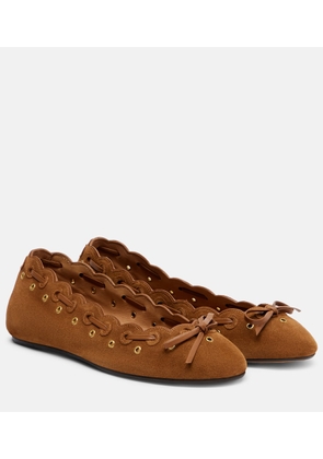 Isabel Marant Balfy bow-detail suede ballet flats