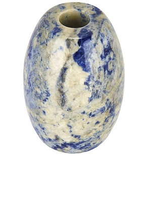 Loren Stewart Ovo Candle Holder in Blue Marble - Blue. Size all.