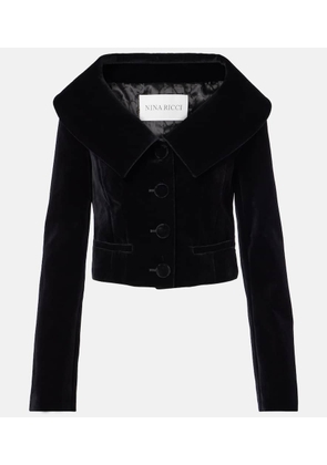 Nina Ricci Cropped cotton velvet jacket
