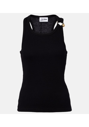 Jean Paul Gaultier Piercing cotton jersey tank top
