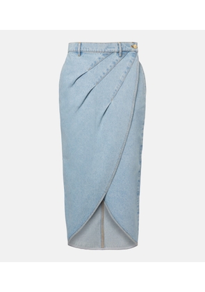 Nina Ricci Draped denim midi skirt