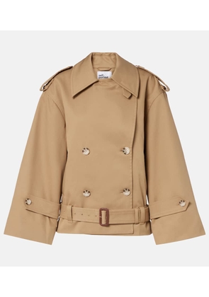 Self-Portrait Cropped gabardine trench coat