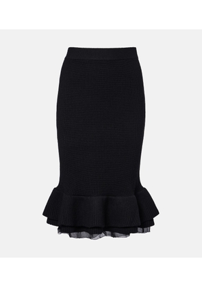 Nina Ricci Peplum wool-blend midi skirt