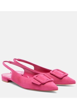 Manolo Blahnik Maylura suede slingback flats