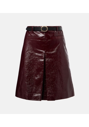 Self-Portrait Belted patent leather miniskirt