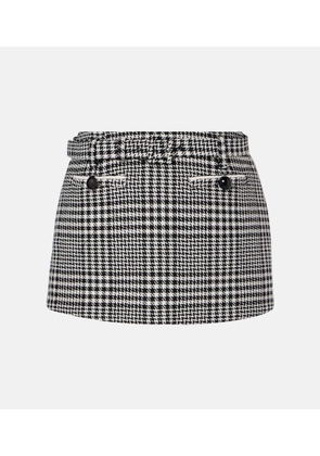 Self-Portrait Belted houndstooth skort